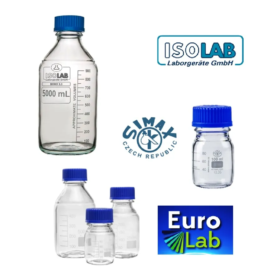 Frasco autoclavable de vidrio